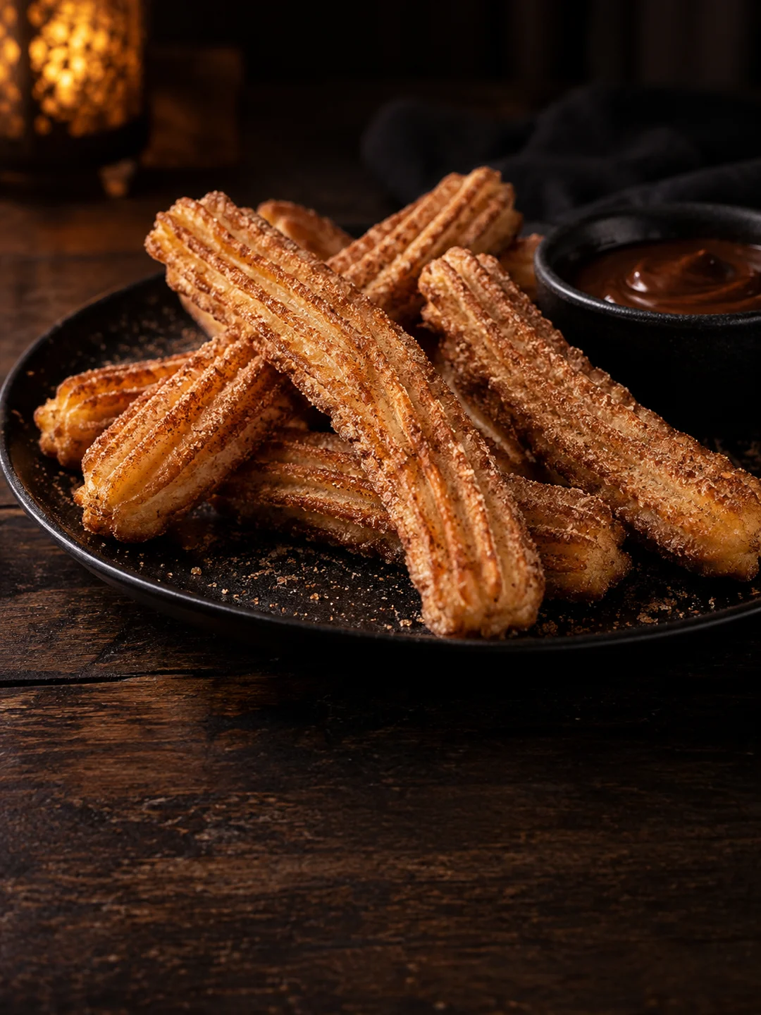 golden cinnamon-sugar churros